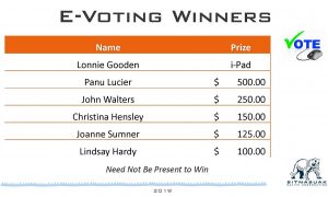 E-voting proxy prize winners 45th annual meeting